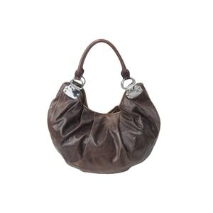 Miu Miu Miu handbag tote bag logo plate brown leather